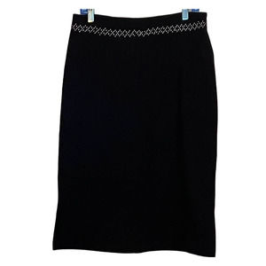 Giorgio Fiorline Women's Black Skirt Studded Waist Zips in Back Size‎ M